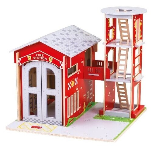 фото Деревянный набор "городская пожарная станция", арт. jt156 bigjigs toys