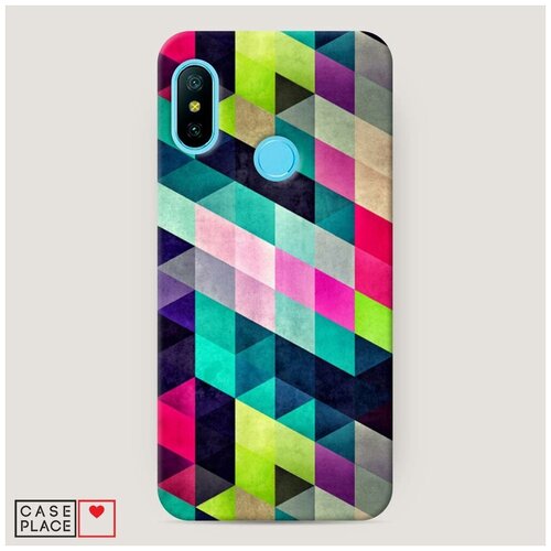фото Чехол пластиковый xiaomi mi a2 lite цветные ромбики case place