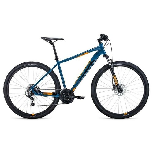 фото Forward велосипед 29" forward apache 3.2 disc, 2021, цвет бирюзовый/оранжевый, размер 17"