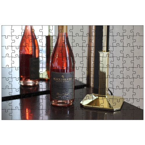 фото Магнитный пазл 27x18см."вино, розовое, зеркало" на холодильник lotsprints