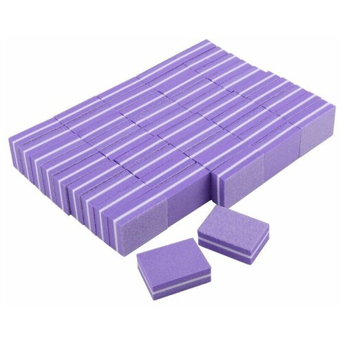 Купить Баф для ногтей мини-баф пилки 50 штук, 100/180 грит / HomeShop / цвет фиолетовый