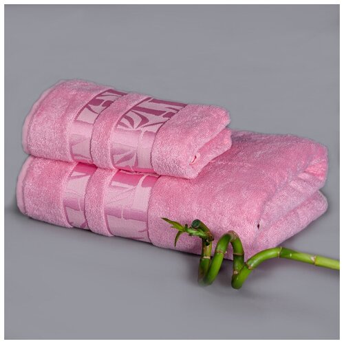 фото Полотенце бамбуковое, полотенце махровое, полотенце для рук, лица, 50х90, пурпурно-розовое. ярмарка домашнего текстиля