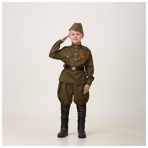 фото Карнавальный костюм «солдат», сорочка, брюки галифе, головной убор, р. 38, рост 152 см qwen
