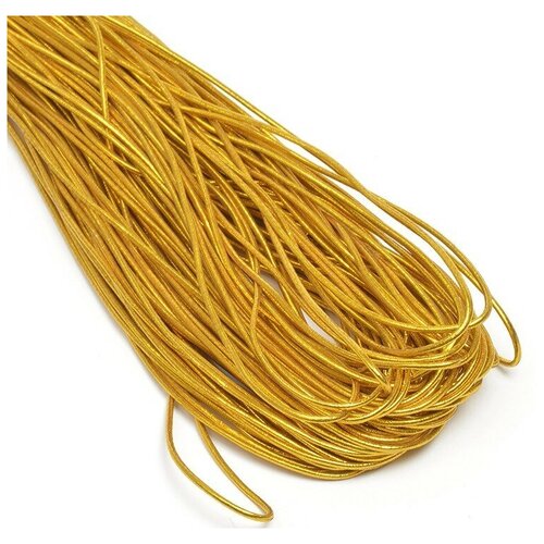 фото Резинка шляпная (шнур круглый), цвет: золото, 2 мм x 100 м tby