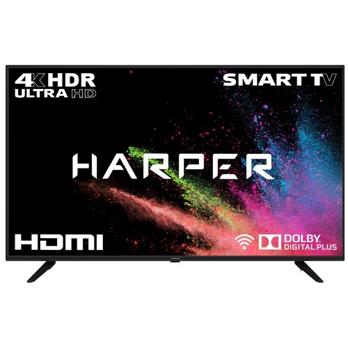 50 Телевизор HARPER 50U660TS LED (2018), черный 50 телевизор hiberg 50 4ktv utsr led черный