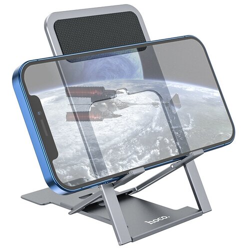 фото Подставка hoco ph43 для, планшета, main-way ultra-thin alloy folding desktop stand серый