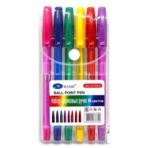 фото Набор ручек для школы, шариковые ручки 6 цветов китай