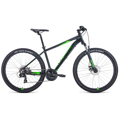 фото Велосипед forward apache 2.0 disc 27.5 (2020) 17 черный матовый/ярко-зеленый (требует финальной сборки)