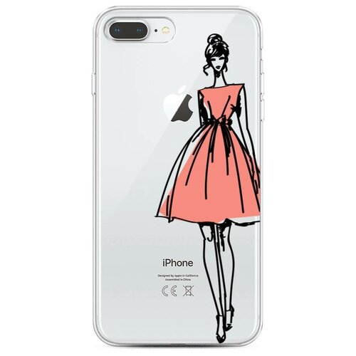 фото Силиконовый чехол "эскиз девушка в платье" на apple iphone 7 plus/8 plus / айфон 7 plus/8 plus case place