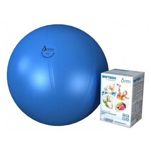 фото Фитбол стандарт - медицинский гимнастический мяч d45(голубой) альпина пласт