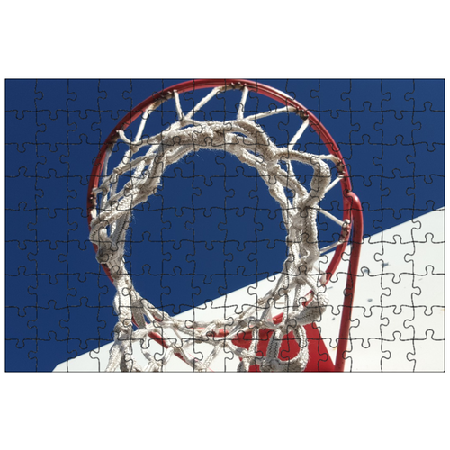 фото Магнитный пазл 27x18см."баскетбол, виды спорта, баскетбольное кольцо" на холодильник lotsprints