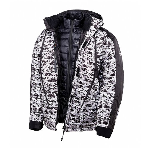 фото Текстильная куртка agvsport pixel черный/белый l (размер производителя)