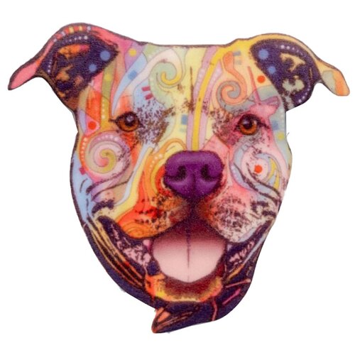 фото Значок бижутерный собака (замок-булавка, разноцветный) 54771 otokodesign