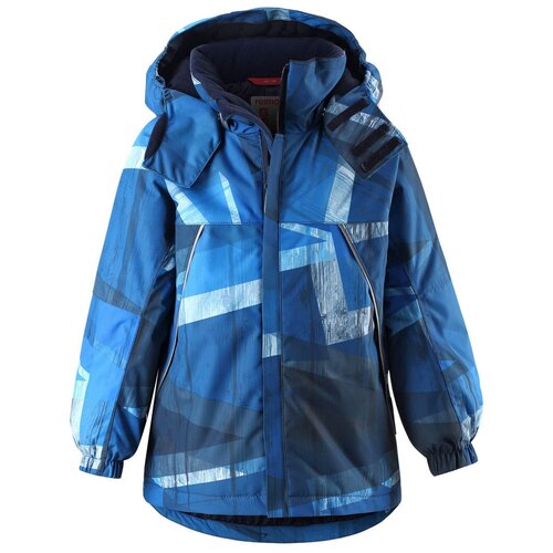 фото Куртка reima, демисезон/зима, светоотражающие элементы, мембрана, водонепроницаемость, капюшон, карманы, подкладка, размер 116, синий