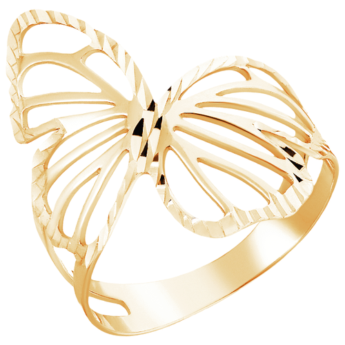 фото Ювелир карат кольцо серебряное "бабочка" в позолоте без вставок 2017531/9п, размер 16.5