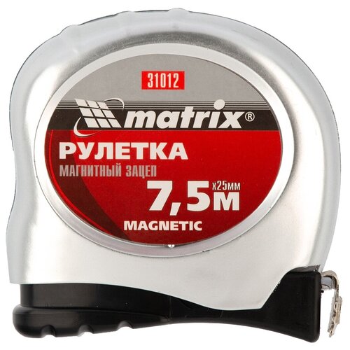 фото Рулетка magnetic, 7.5 м х 25 мм, магнитный зацеп matrix