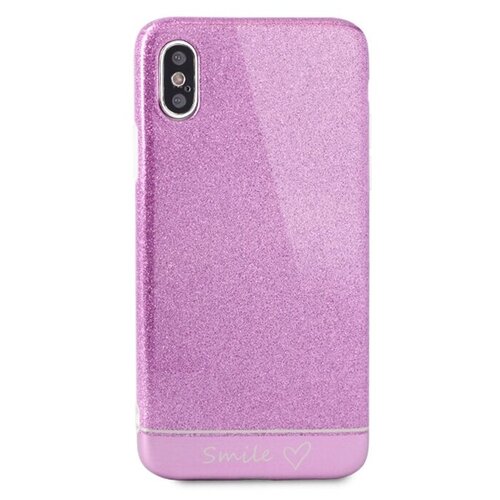 фото Силиконовый чехол для iphone x / xs с блестками (сиреневый) pastila