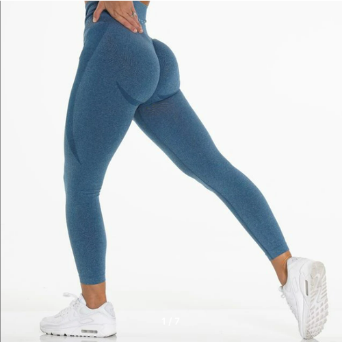 фото Тайтсы , размер s, синий yoga leggings