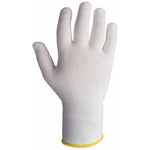 фото Перчатки легкие белые бесшовные из полиэфирный волокон jeta safety js011p размер 9/l /5 пар