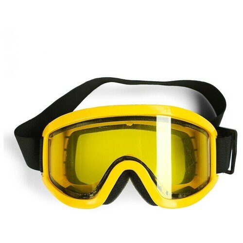 фото Очки-маска для езды на мототехнике, стекло двухслойное желтое, цвет желтый yandex market