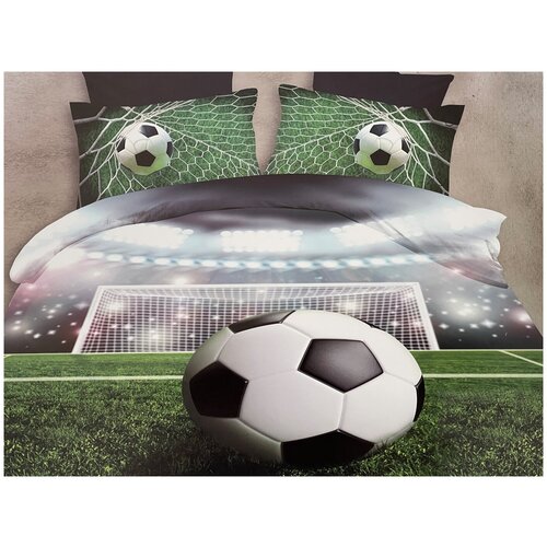 фото Детский комплект постельного белья lorida футбол, сатин, 1,5 спальный