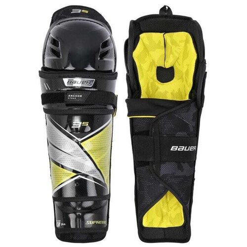 фото Щитки bauer supreme 3s shin guard sr (17 дюйм.), черный/желтый