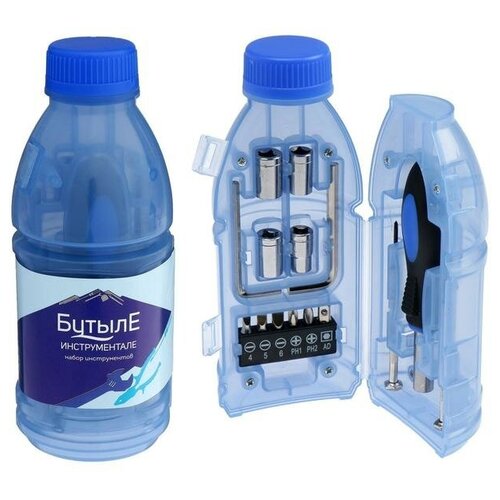 фото Набор инструментов tundra, подарочный пластиковый кейс "бутылка", 15 предметов 5308281