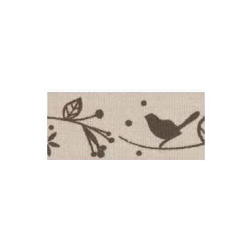 фото Лента хлопковая на картонной мини-катушке птички на ветке hemline 1 мини-рулон (5м) ( vr15.066 )