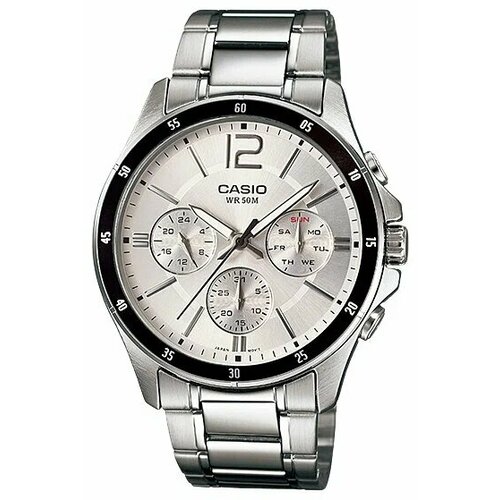 фото Наручные часы casio mtp-1374d-7a, серый, серебряный