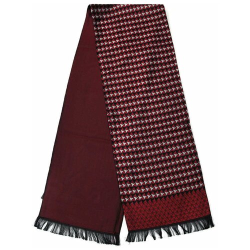 фото Бордовый двойной мужской утепленный шарф с узорами 833326 not brand