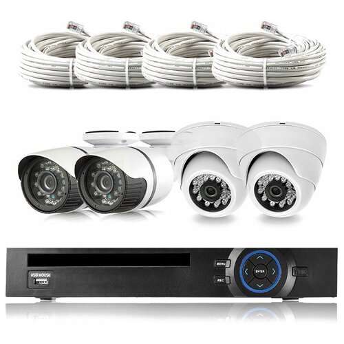 фото Комплект видеонаблюдения ip ps- link kit- b204ip- poe 2 камеры для помещения и 2 для улицы 2мп ps-link