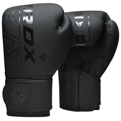 фото Боксёрские перчатки rdx f6 matte black - rdx - черный - 14 oz