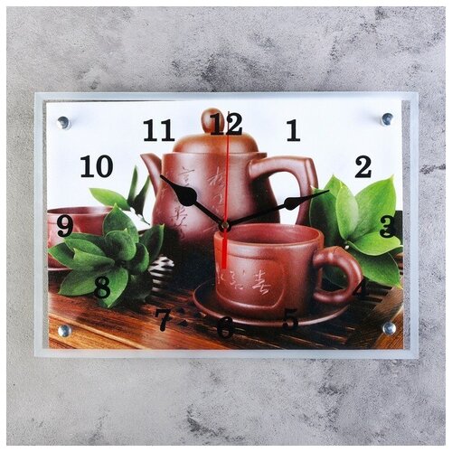 фото Часы настенные, серия: интерьер, "японский чайный набор", 25х35 см, микс сюжет 1155151 . yandex market