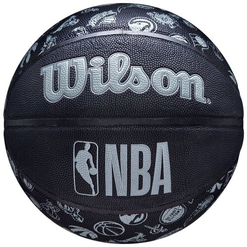 фото Мяч баскетбольный wilson nba all team, арт.wtb1300xbnba р.7, pu, бутиловая камера , черный