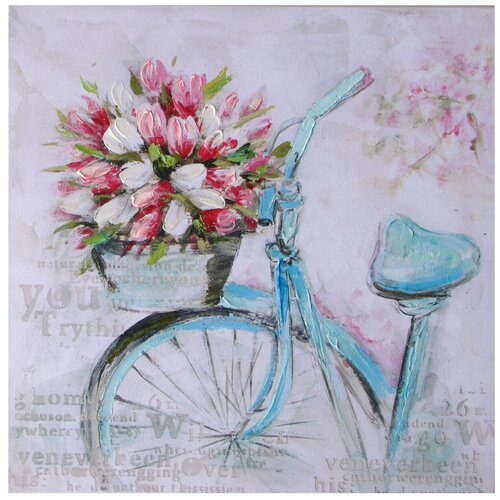 фото Настенное панно "велосипед цветочницы", 40x40x3cm dekoratief