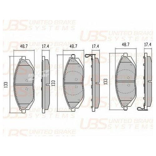 фото Ubs bp1104031 премиум тормозные колодки для chevrolet spark m300 1.0/1.2 10- передние, в комплекте со смазкой