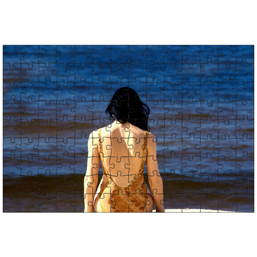фото Магнитный пазл 27x18см."женщина, пляж, купальник" на холодильник lotsprints