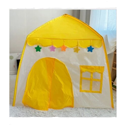 фото Игровая палатка домик детская игровой домик палатка желтая aiden-kids