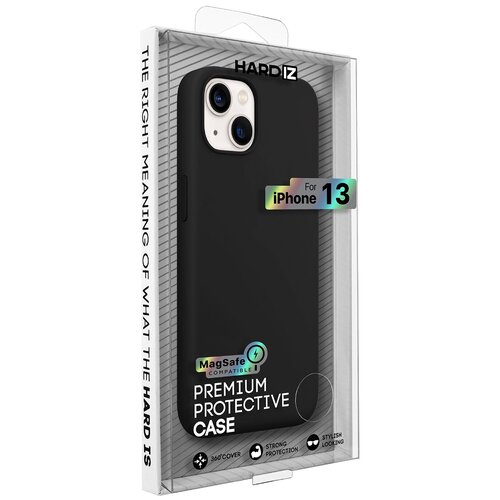 фото Защитная силиконовая панель hardiz liquid silicone magnet case for iphone 13 с магнитным кольцом черный