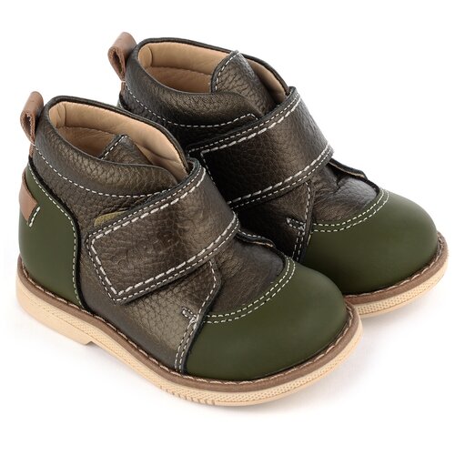 фото Ботинки детские 24015 р24 кожа, осока зеленый tapiboo