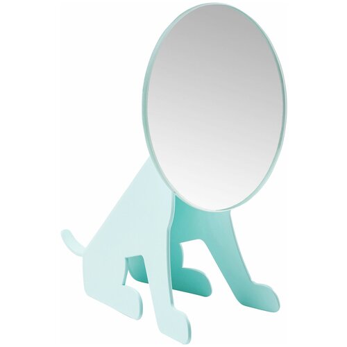 фото Kare зеркало настольное dog face, коллекция "собачья морда" 11*24*17, сталь, зеркальное стекло, голубой