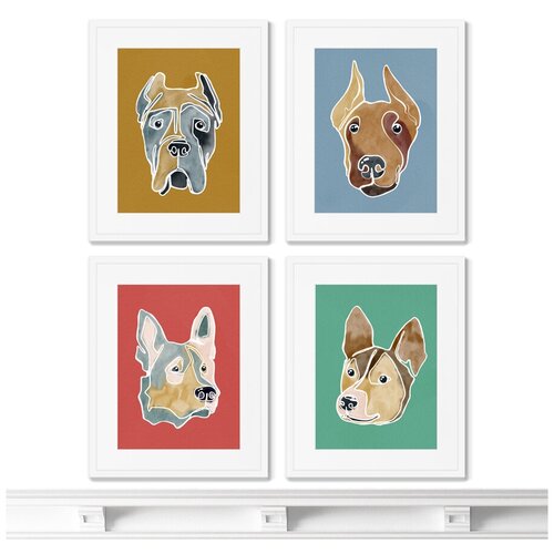фото Набор из 4-х репродукций картин в раме happy dogs, no4 размер картины: 42х52см картины в квартиру +