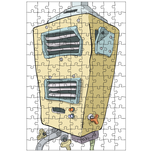 фото Магнитный пазл 27x18см."сломанный, обогреватель, вода" на холодильник lotsprints