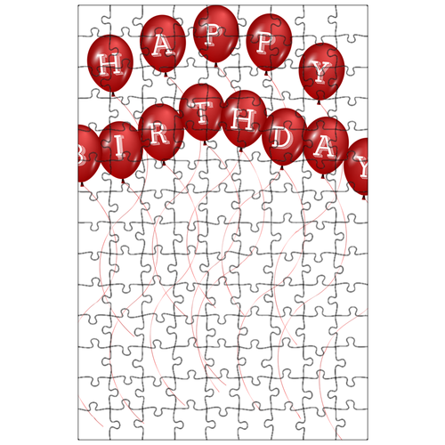 фото Магнитный пазл 27x18см."надувные шарики, поздравляю с днем рождения, красочный" на холодильник lotsprints