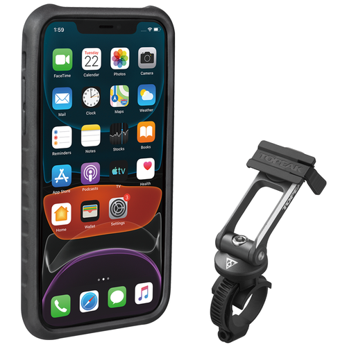 фото Чехол для смартфона topeak ridecase w/ridecase mount works w/iphone 11, с креплением, black/gray, tt9862bg