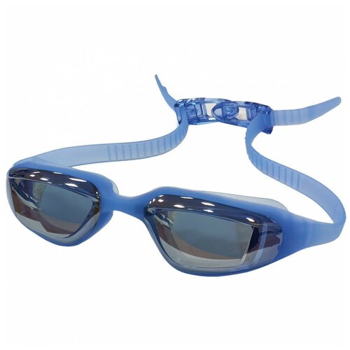 фото E39695 очки для плавания зеркальные взрослые (голубые) hawk