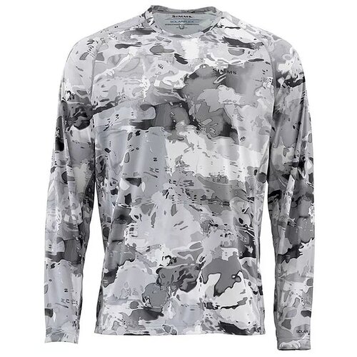 фото Водолазка solarflex ls crewneck - print cloud camo grey, m активный отдых simms