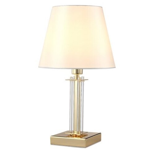 фото Интерьерная настольная лампа nicolas lg1 gold/white (crystal lux)