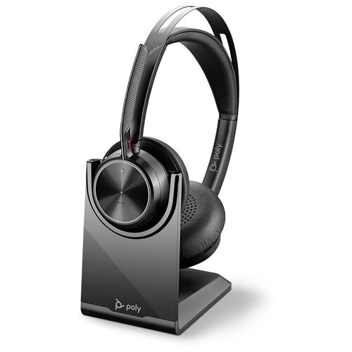 фото Plantronics (poly) poly voyager focus 2-m [213727-02] - bluetooth гарнитура, stereo, с зарядной поставкой, usb-a