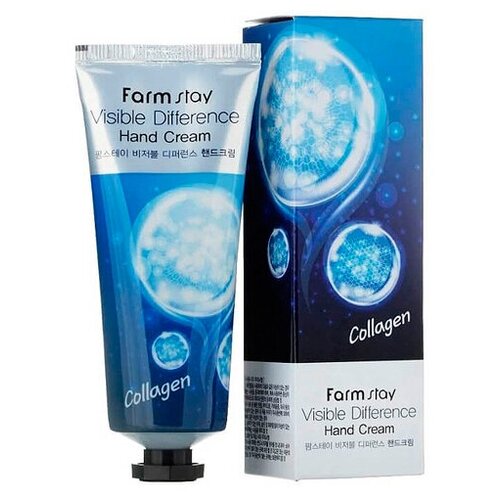 фото Farmstay крем для рук с коллагеном (увлажнение защита). visible difference collagen hand cream, 100 гр.